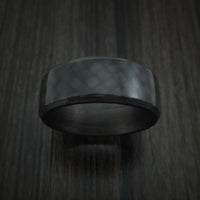 Solid Carbon Fiber Ring Custom Made Angled Pattern Band