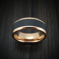Rose Gold and Black Zirconium Men's Ring