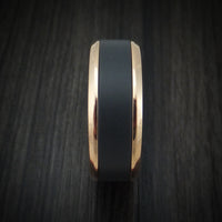 Rose Gold and Black Zirconium Men's Ring