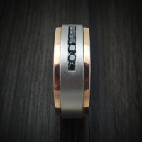 Cobalt Chrome 14K Gold and Black Diamond Men's Ring Custom Made