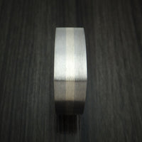 14K White Gold and Titanium Ring Square Band any Sizing from 3-22