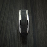 Titanium Ring with Carbon Fiber Inlay with Weave Pattern and Anodized Interior