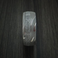 Damascus Steel and Gibeon Meteorite Band with Hardwood Sleeve Custom Made Band