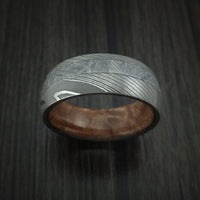 Damascus Steel and Gibeon Meteorite Band with Hardwood Sleeve Custom Made Band