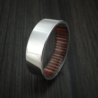 Titanium Ring with English Oak Hardwood Sleeve Custom Made Band