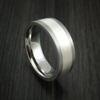 Titanium Ring with Sterling Silver Inlay Custom Made Band