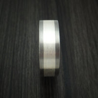 Titanium Ring with Sterling Silver Inlay Custom Made Band