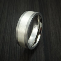 Titanium Ring with Sterling Silver Inlay Custom Made Band