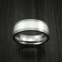 Titanium Ring with Sterling Silver Inlay Custom Made Band