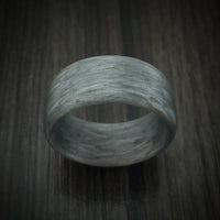 Solid Silver Texalium Carbon Fiber Men's Ring Custom Made Pattern Band