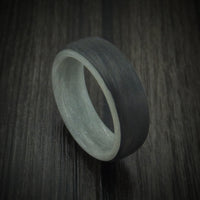Carbon Fiber And Blue Glow Sleeve Men's Ring Custom Made