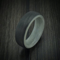 Carbon Fiber And Blue Glow Sleeve Men's Ring Custom Made