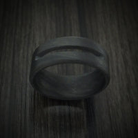 Solid Carbon Fiber Men's Ring with Cutout Custom Made Band