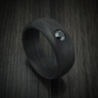 Carbon Fiber And Black Diamond Men's Ring Custom Made