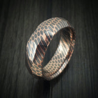 Faceted Superconductor Men's Ring Custom Made Titanium-Niobium and Copper Band