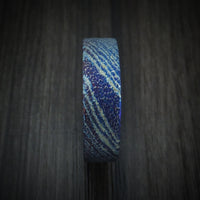 Kuro-Ti Heat-Treated Titanium Damascus Men's Ring Custom Made Band