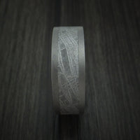 Titanium and Gibeon Meteorite Band with Hardwood Sleeve Custom Made Band