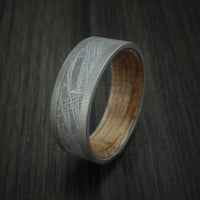 Titanium and Gibeon Meteorite Band with Hardwood Sleeve Custom Made Band