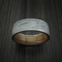 Titanium and Gibeon Meteorite Band with Hardwood Sleeve Custom Made Band
