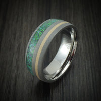 Titanium with 14K Gold and Opal Men's Ring Choose Your Color Custom Made