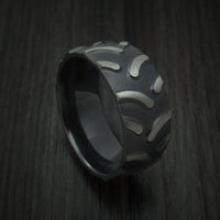 Black Zirconium Tractor Tire Tread Ring Custom Made Band
