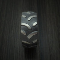 Black Zirconium Tractor Tire Tread Ring Custom Made Band