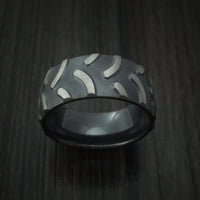 Black Zirconium Tractor Tire Tread Ring Custom Made Band