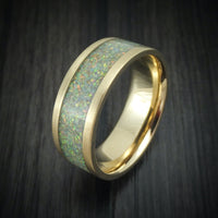 Yellow Gold and Opal Custom Made Men's Band