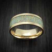 Yellow Gold and Opal Custom Made Men's Band