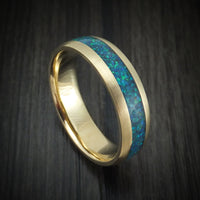 Yellow Gold and Opal Custom Made Men's Band