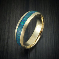 Yellow Gold and Opal Custom Made Men's Band
