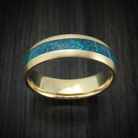 Yellow Gold and Opal Custom Made Men's Band