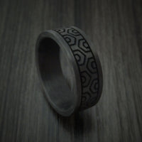 Solid Carbon Fiber Ring Custom Made Pattern Band