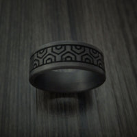 Solid Carbon Fiber Ring Custom Made Pattern Band