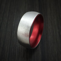 Cobalt Chrome with Red Anodized Sleeve Custom Made Band Choose Your Color