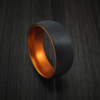 Black Zirconium with Orange Anodized Sleeve Custom Made Band Choose Your Color