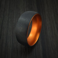 Black Zirconium with Orange Anodized Sleeve Custom Made Band Choose Your Color