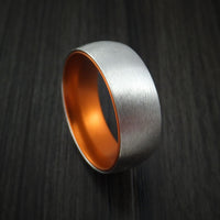 Cobalt Chrome with Orange Anodized Sleeve Custom Made Band Choose Your Color