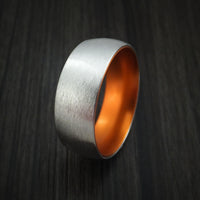 Cobalt Chrome with Orange Anodized Sleeve Custom Made Band Choose Your Color
