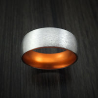 Cobalt Chrome with Orange Anodized Sleeve Custom Made Band Choose Your Color