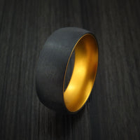 Black Zirconium with Gold Anodized Sleeve Custom Made Band Choose Your Color