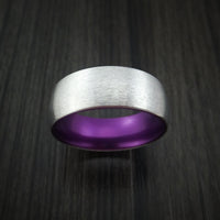 Cobalt Chrome with Purple Anodized Sleeve Custom Made Band Choose Your Color