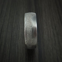 Damascus Steel Ring with Gibeon Meteorite and 14K Rose Gold Sleeve Custom Made Band