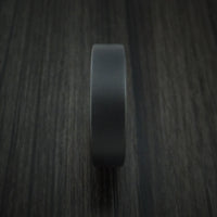 Black Titanium Men's Ring with Dewalt Yellow Cerakote Sleeve Custom Made Band