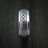 Cobalt Chrome Celtic Band Irish Knot Ring Carved Pattern Design with Cerakote Custom Made