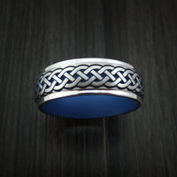 Cobalt Chrome Celtic Band Irish Knot Ring Carved Pattern Design with Cerakote Custom Made