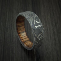 Damascus Steel Rock Hammer Ring with Hardwood Sleeve Custom Made