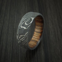 Damascus Steel Rock Hammer Ring with Hardwood Sleeve Custom Made