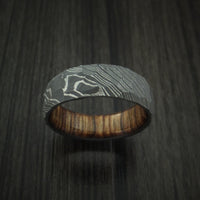 Damascus Steel Rock Hammer Ring with Hardwood Sleeve Custom Made