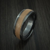 Black Zirconium Guitar String Ring Custom Made Band